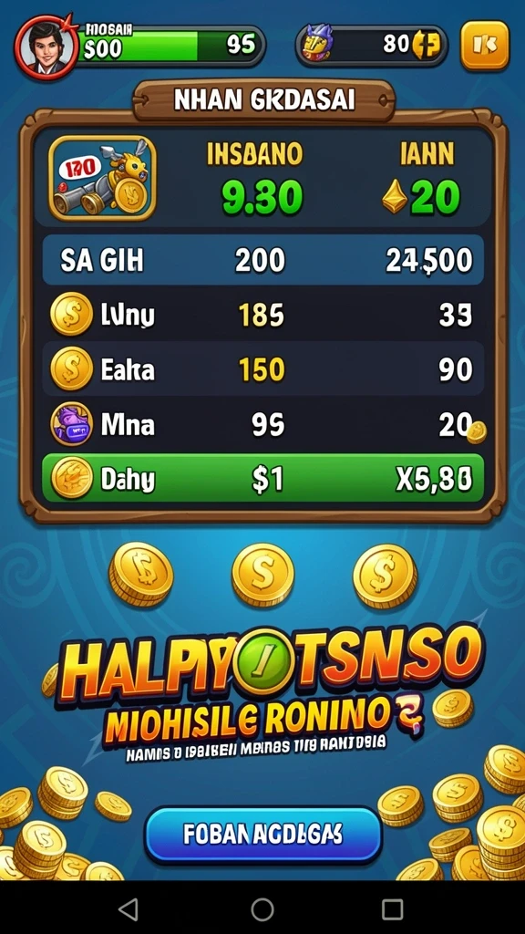 Screenshot dengan berbagai mode permainan yang tersedia.
