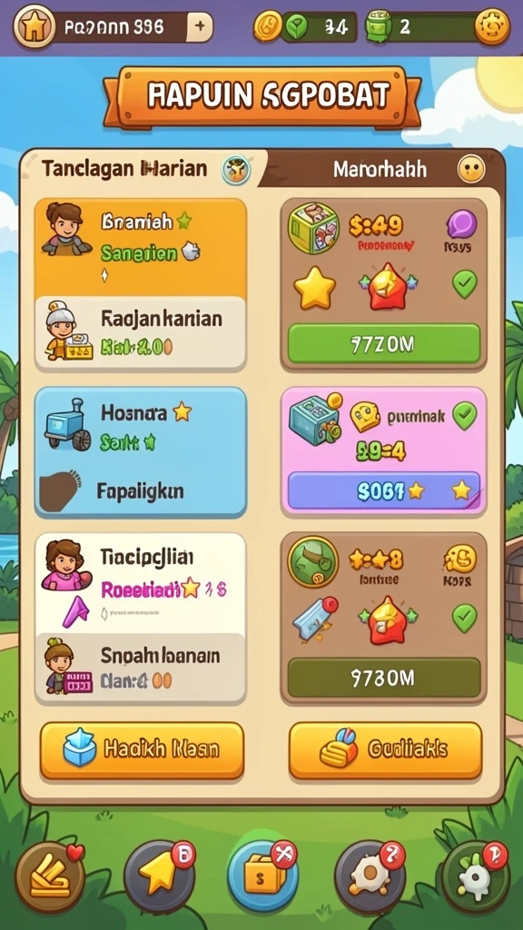 Misi harian yang menghadirkan tantangan baru.
