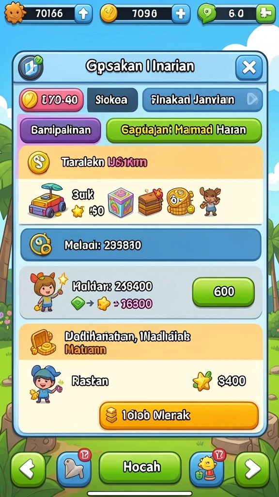 Tampilan karakter lucu yang menggemaskan.