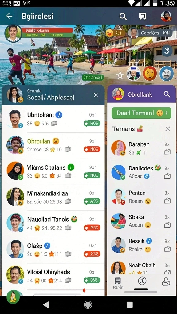Tangkapan layar menunjukkan berbagai pilihan permainan yang tersedia.