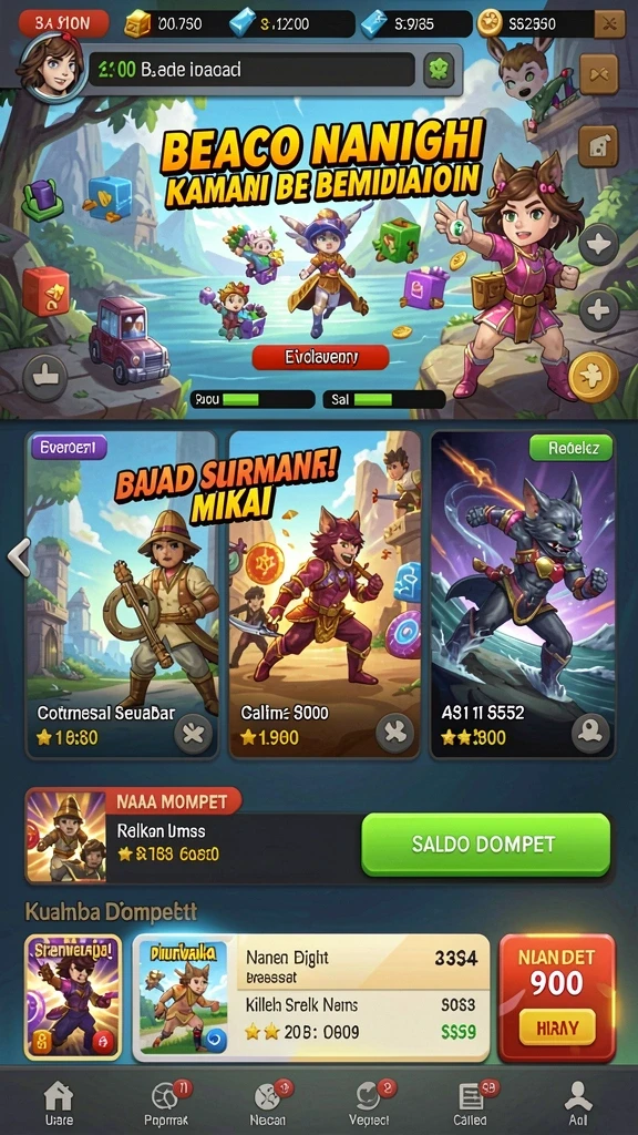 Screenshot memperlihatkan berbagai mode permainan yang tersedia.