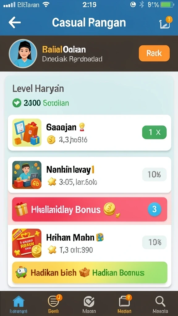 Screenshot saat pemain mencapai level baru.